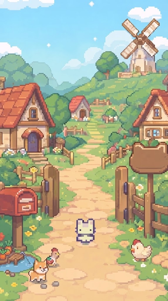 The colorful village in Meow Market